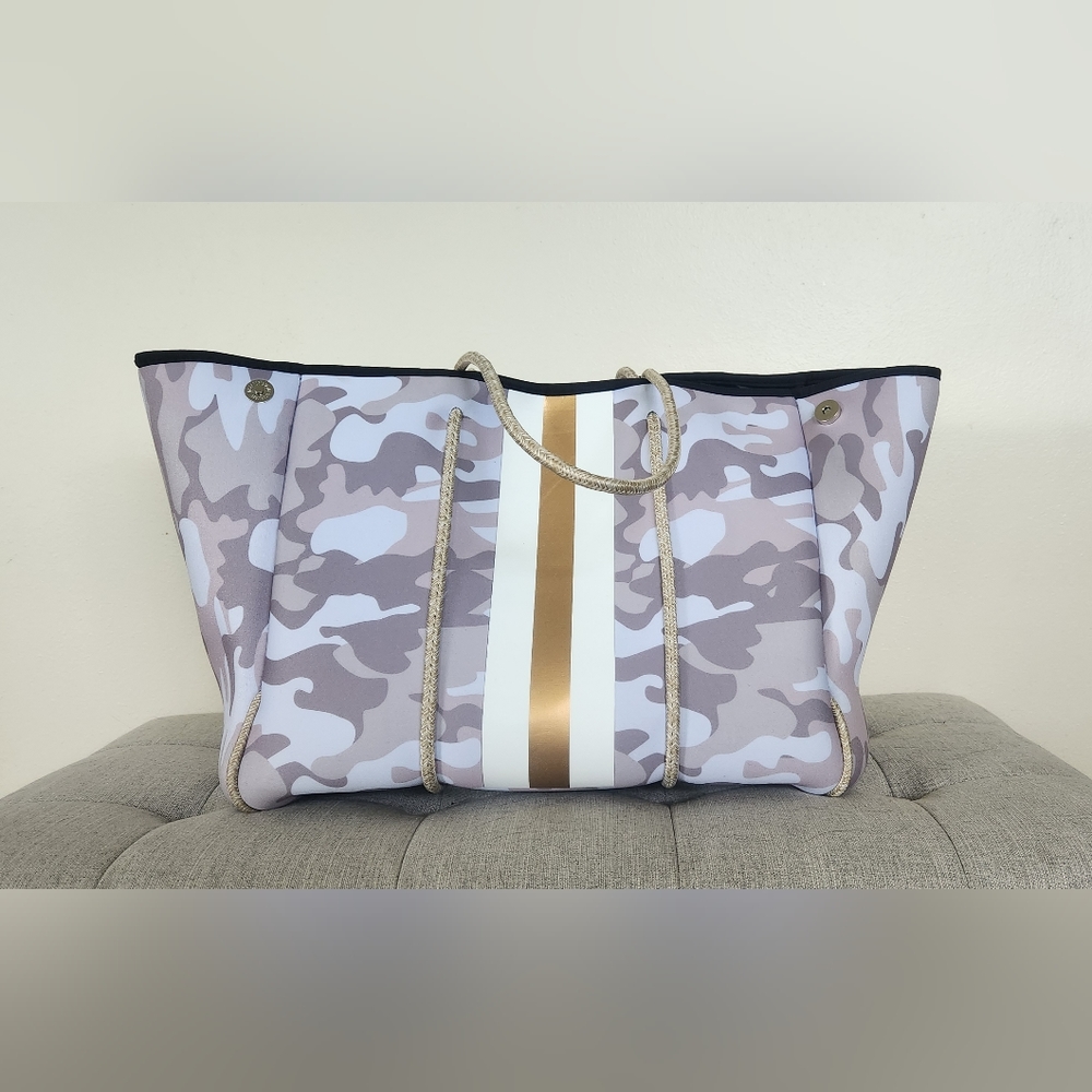 Neoprene Tan Camo Tote New